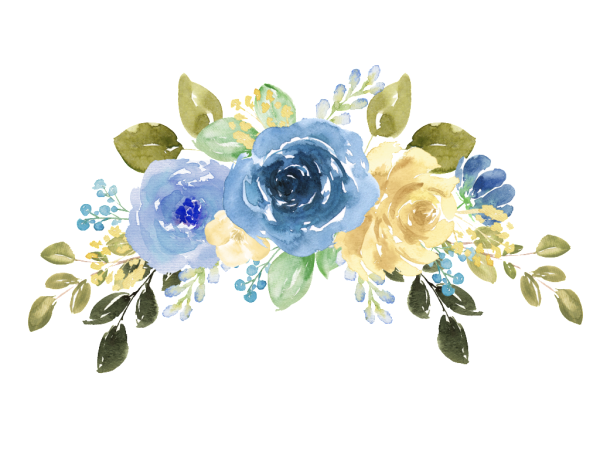 Красивые Акварельные цветы голубые