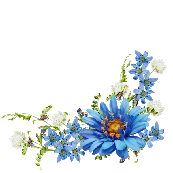 Синие цветы уголок