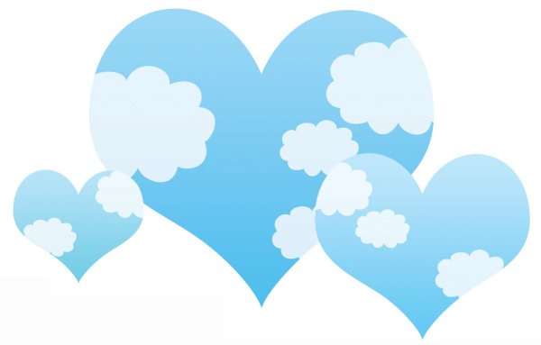 Голубые сердечки