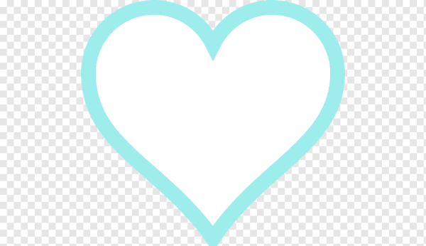 Сердечко бирюзовое на прозрачном фоне