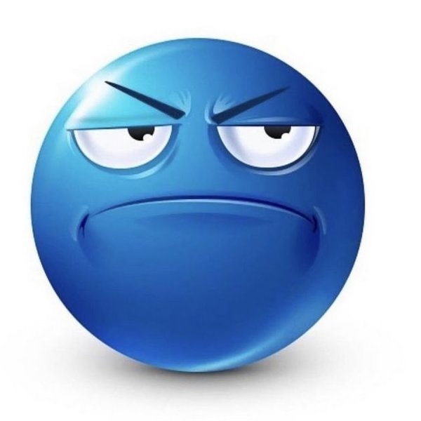 Синий круглый смайлик