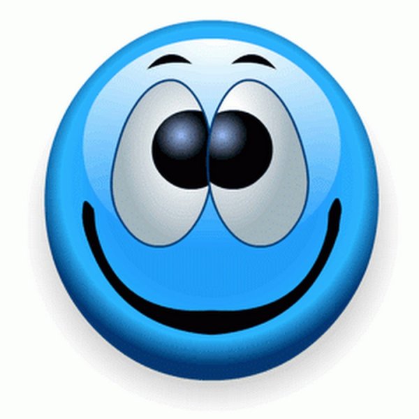 Синий смайлик с улыбкой
