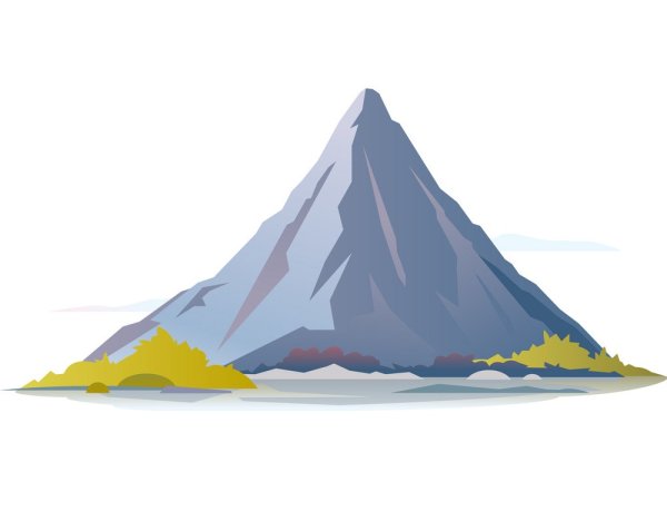 Арт горы на белом фоне