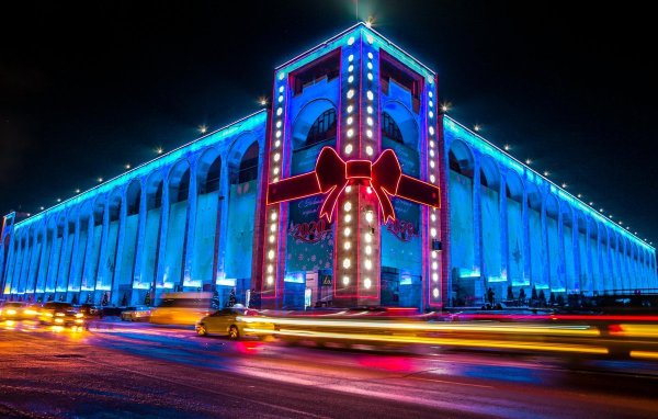 Кыргызстан ночной Бишкек