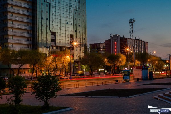 Ночной Благовещенск Амурская область