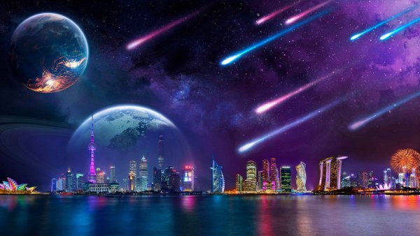 Город будущего в космосе