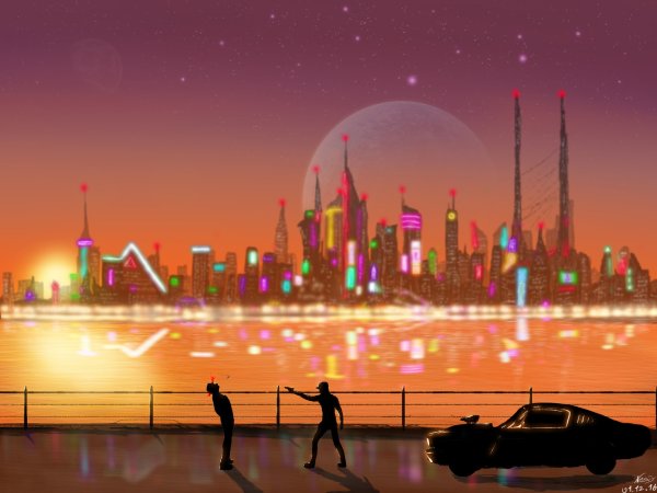 Город будущего неон