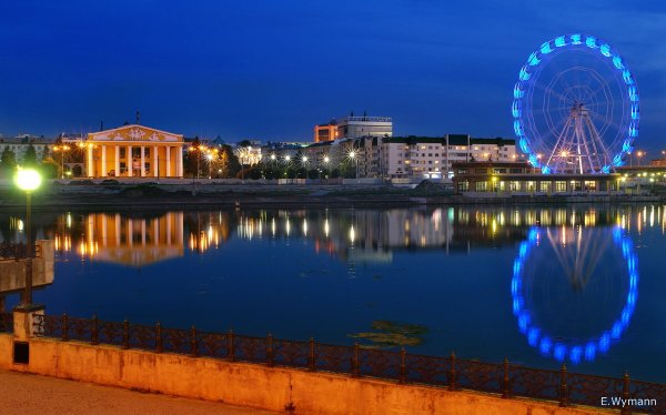 Ночной залив Чебоксары