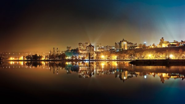 Ночная набережная Воронеж