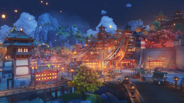 Ли Юэ Геншин фон город