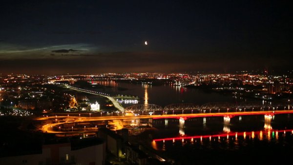 Городской округ город Красноярск ночью