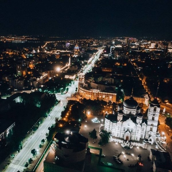 Ночной Воронеж с высоты птичьего полета
