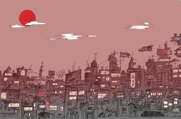 Минималистичный пейзаж города