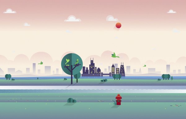 Минималистичный пейзаж города