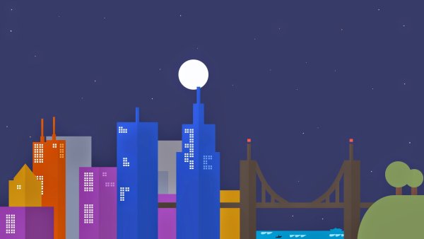 Ночной город Минимализм