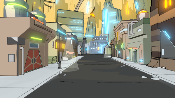 Городская улица из мультика