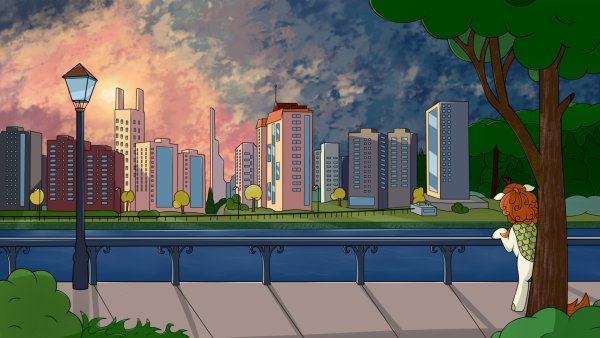 Фон улицы мультяшный