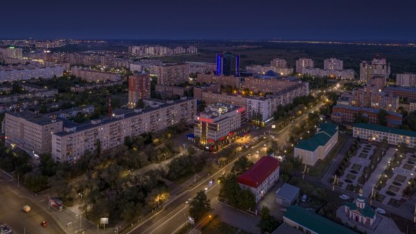 Ночной Оренбург сверху