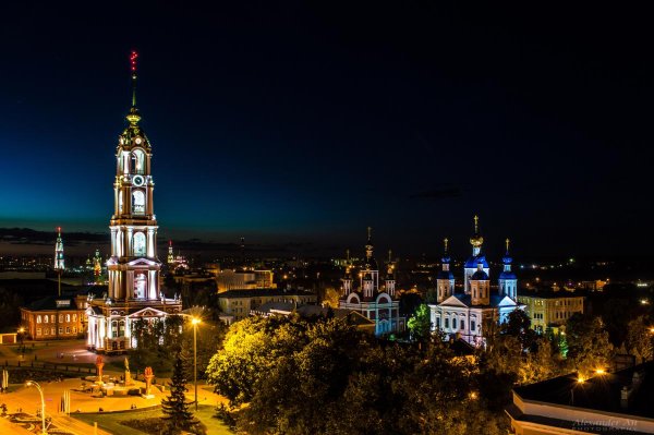 Соборы Тамбова ночью