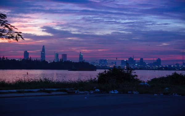 Закат в городе