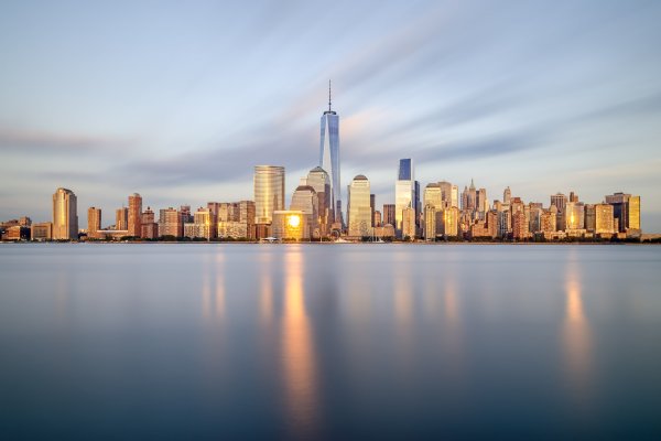 Нью Йорк вид на Манхеттен с воды