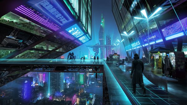 Cyberpunk город 4к