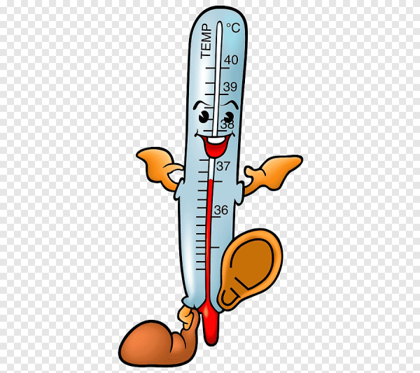 Нарисованный градусник с температурой