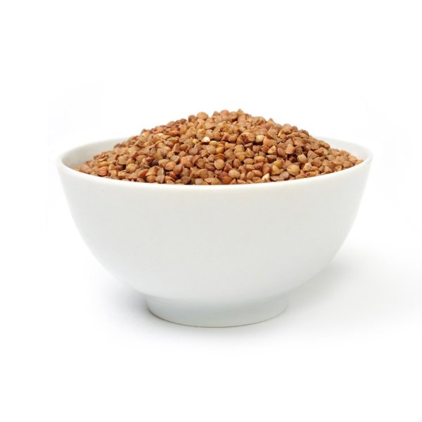 Гречневая каша на белом фоне