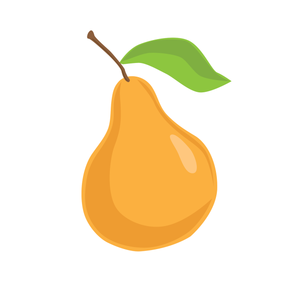 Груша мультяшная без фона
