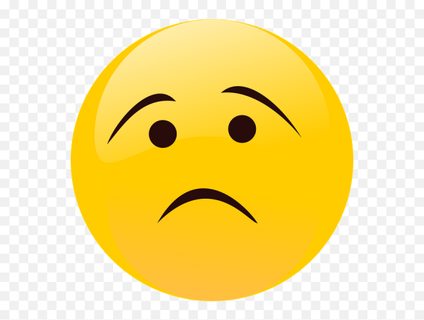 Грустный смайлик на прозрачном фоне