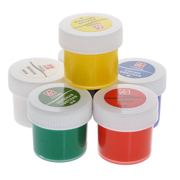 Гуашь классика 20 мл, 6 цветов