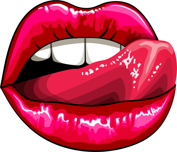 Стикер губы с языком
