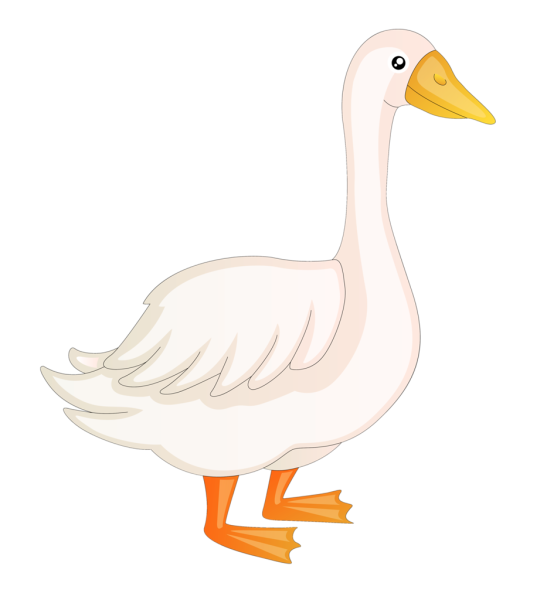 Гусь мультяшный на белом фоне