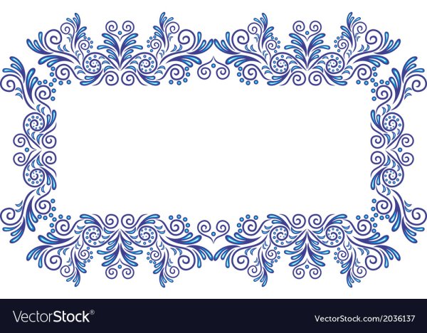 Рамка в стиле Гжель