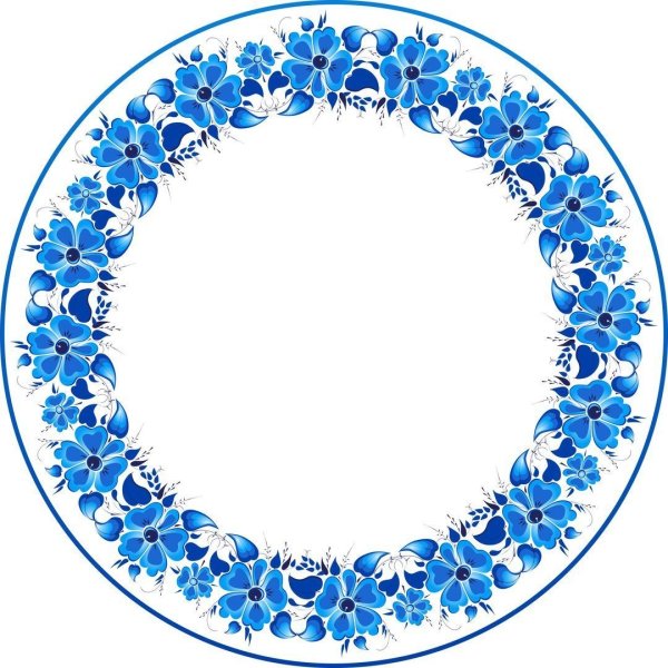 Круглый орнамент синий