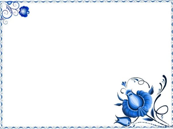 Рамка Гжель на прозрачном фоне