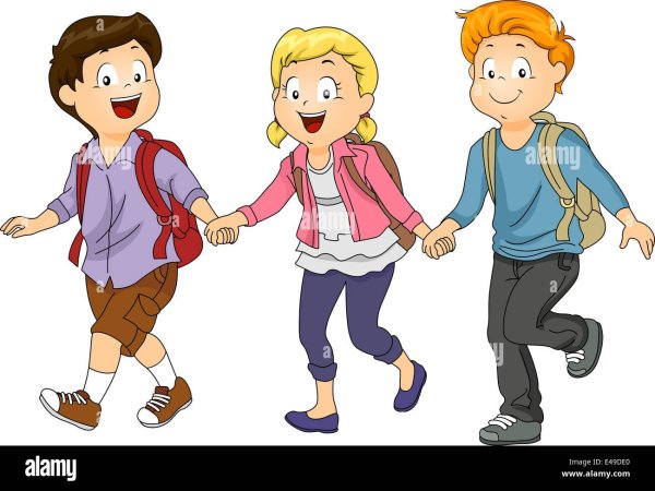 Мальчик и девочка взявшись за руки