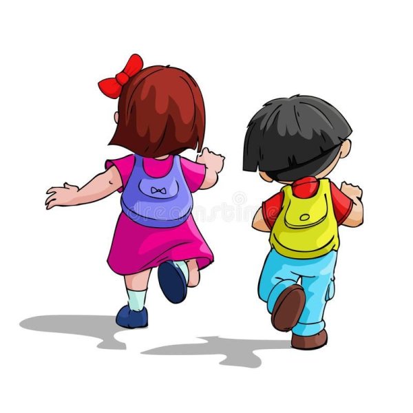 Мультяшные дети со спины