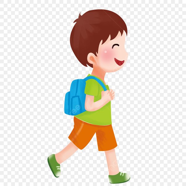 Мультяшный мальчик идет