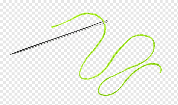 Нитка и иголка зеленая