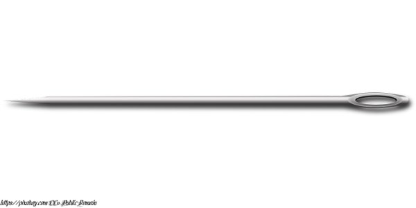 Иголка на прозрачном фоне