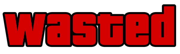 Надпись wasted без фона