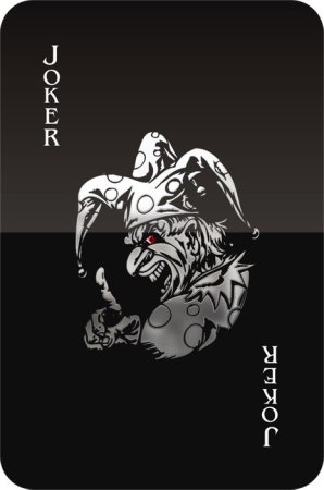 Карта Джокер на черном фоне