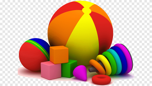 Детские игрушки на прозрачном фоне