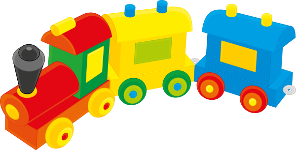 Паровозик с игрушками на прозрачном фоне