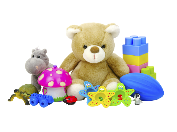 Детские игрушки на прозрачном фоне