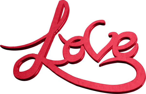 Надпись Love на прозрачном фоне