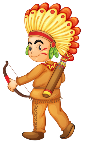 Индеец на белом фоне