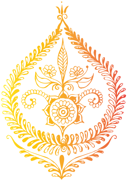 Индийский орнамент на прозрачном фоне