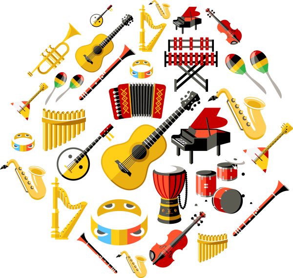 Коллаж музыкальные инструменты для детей